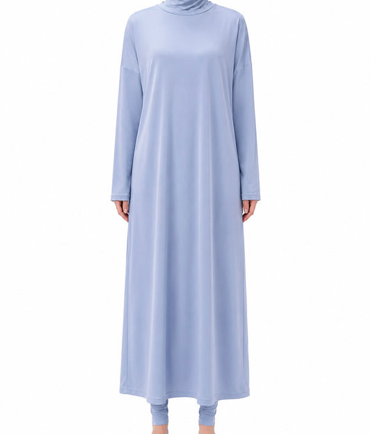 HAYATI 3-Piece Burkini Turquoise with instant hijab - Quick-drying