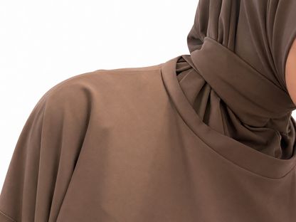 HAYATI 3-Piece Burkini Mocca with instant hijab - Quick-drying