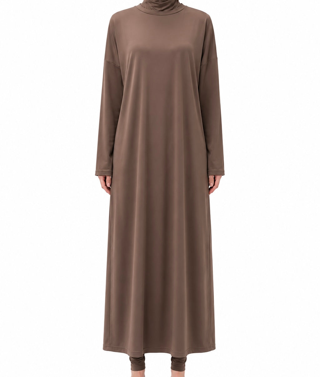 HAYATI 3-Piece Burkini Mocca with instant hijab - Quick-drying